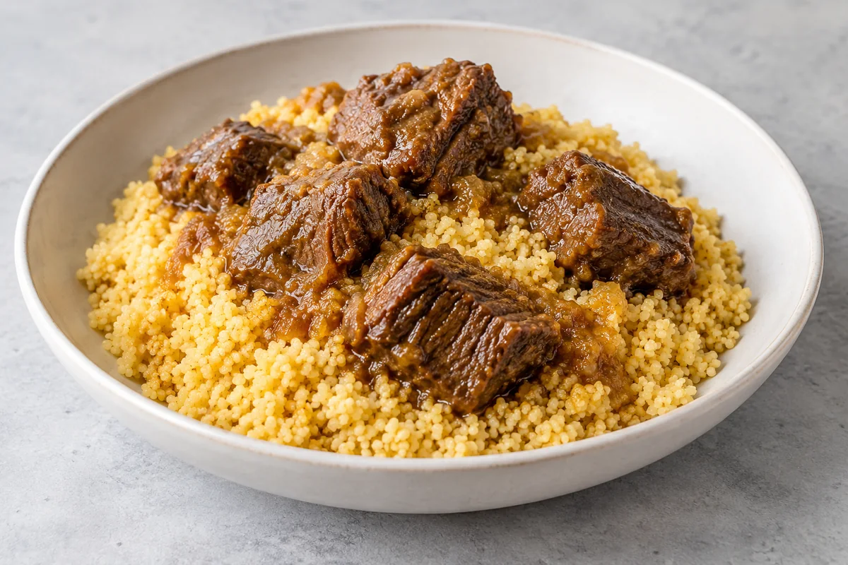 AI-genereret illustration af Couscous med oksekød — AI-illustration